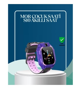 Mey İthalat® S10 Mor Çocuk Takip Saati Elektronik Bariyer ve Sesli Mesaj Destekli