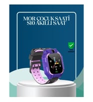 Mey İthalat® S10 Mor Çocuk Takip Saati Elektronik Bariyer ve Sesli Mesaj Destekli