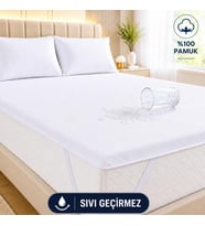 Pamuk Su Sıvı Geçirmez Köşe Lastikli Alez Tek Çift Bebek Park Yatak Koruyucu Alez (180 x 200)