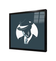 Tablosan Şapkalı Portre Çerçeveli Cam Tablo