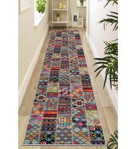 Renkli Kaymaz Patchwork Kesme Rulo Özel Ölçülü Yolluk AR980
