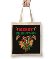 Yılbaşı Yeni Yıl Konseptli Merry Christmas 06 Bez Çanta Uzun Saplı