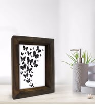 BK Gift Banyo Dekoratif Doğal Masif Ahşap Çerçeve 15x20cm-10 (Beyaz)
