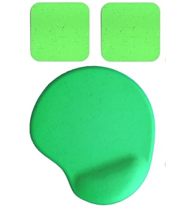 Oval Yeşil Kum Desen Bilek Destekli Mouse Pad + 2 Adet Yeşil Kupa Fincan Bardak Altlığı Altlık Set