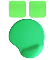 Oval Yeşil Kum Desen Bilek Destekli Mouse Pad + 2 Adet Yeşil Kupa Fincan Bardak Altlığı Altlık Set