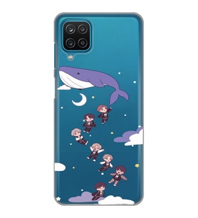 Samsung Galaxy M12 Uyumlu Sevimli BTS Karakterler Tasarımlı Şeffaf Telefon Kılıfı