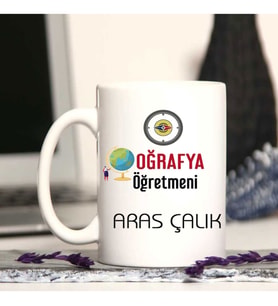 Coğrafya Öğretmenine Özel Öğretmenler Günü Hediyesi Kişiye Özel Kupa Bardak