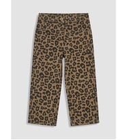 LCW baby Kahverengi Relax Fit Kız Bebek Leopar Pantolon