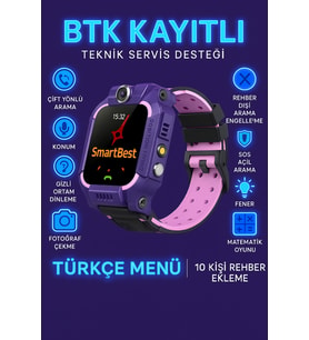 Çocuklar için güvenli ve şık akıllı saat, kolay takip ve iletişim sağlar