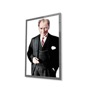 Atatürk Cam Tablo 4mm Dayanıklı Temperli Cam, Atatürk Glass Wall Art (Çok Renkli)
