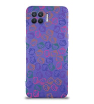 Oppo Reno 4 Lite Uyumlu Lansman Kılıf Hello Kitty Tasarımlı İçi Kadife Kapak-Mor (Şeffaf)