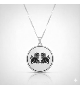 Kişiye Özel Fu Dogs Feng Shui Kolye Koruma ve Gücün Sembolü 925K Gümüş