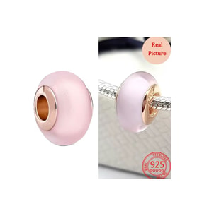 Murano Pembe Mat Charm