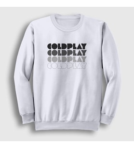 Presmono Unisex Beyaz Logo Coldplay Sweatshirt 470408tt (Beyaz)