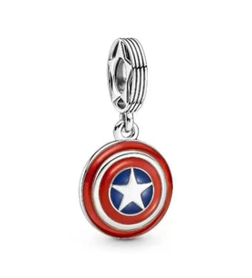 Marvel Captan Amerika Kalkanı 925 Ayar Gümüş Charm