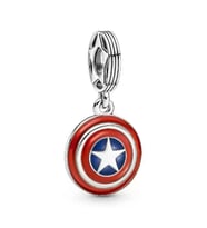 Marvel Captan Amerika Kalkanı 925 Ayar Gümüş Charm