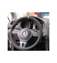 Volkswagen Golf Gri Yüzüklü Nubuk Alcantara Deri Direksiyon Kılıfı