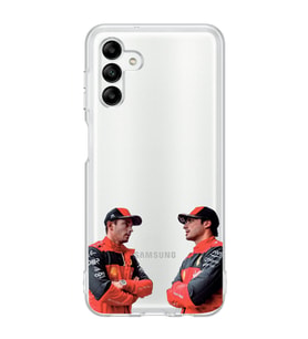 Samsung Galaxy A04S Uyumlu Carlos Sainz ve Charles Leclerc Formula 1 Desenli Şeffaf Kılıfı