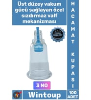#Hacamat Vakumlu Hijyenik Tıbbi Kalite Şeffaf Tek Kullanımlık Sert 3 Numara Hacamat Kupası 100 Adet