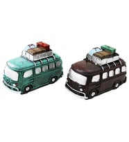 Nostaljik Otobüs Tasarımlı Biblo Kumbara - Dekoratif Model - Reçine