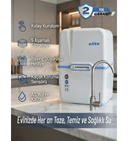 As Water Elite Su Arıtma Cihazı 8 lt Çelik Tanklı 80 GPD Mebranlı Kaçak Koruma Aparatlı (Beyaz-Mavi)