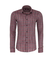 Bordo Kareli Slim-Fit Gömlek - Wessi