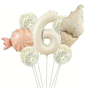 Retro Dondurma Şeker 6 Yaş Folyo Balon Set