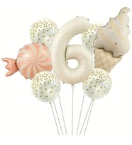 Retro Dondurma Şeker 6 Yaş Folyo Balon Set
