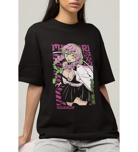 Anime Demon Slayer Mitsuri Tişört (Siyah)