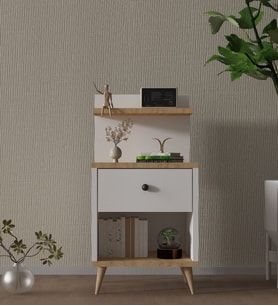 2 Renk Çekmeceli Komidin (Beyaz)