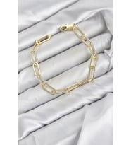CM Ataş Zincir Model Gold Renk Pirinç Kadın Bileklik TJ-BB8595