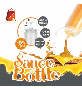 Sos Şişesi Sosluk Ketçap Mayonez Sızdırmaz Yağlık Sirkelik İnce Uçlu Plastik Şişe BPA FREE (Şeffaf, 700 ml)(1)