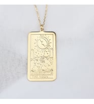 Glorria Kişiye Özel Gümüş Tarot Kartı Kolye (Çok Renkli)