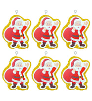Yılbaşı Simli Noel Baba Strafor Süs Altın 6'lı