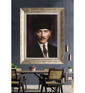 Gümüş Çerçeveli Atatürk Tablo za416