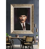 Gümüş Çerçeveli Atatürk Tablo za416
