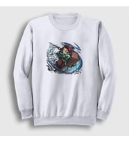 Presmono Unisex Beyaz Water Tanjiro Kamado Anime Demon Slayer Kimetsu No Yaiba Sweatshirt 307970tt