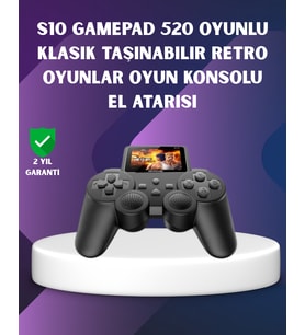 500 Dahili Oyunlu Taşınabilir Retro El Konsolu-2.4 inç Renkli Ekranlı