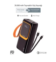 30.000 Mah Powerbank Pd Hızlı Şarj Type C Kablolu Fenerli 20000 Powerbank
