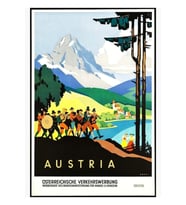 Avusturya Seyahat Poster Tablo Ahşap Poster Dekoratif