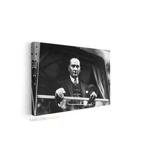 Yatay Kanvas Duvar Tablosu Ataturk Trende Salon Tablosu Ofis Tablosu Yeni Ev Hediyesi Dekorasyon