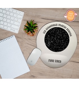 Kişiye Özel Yıldız Haritalı Bilek Destekli Mouse Pad