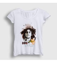 Presmono Kadın Beyaz Wild Bob Marley T-Shirt 266011tt