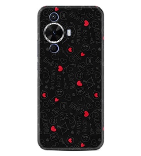 Huawei Nova 12S Kılıf Boutique Baskılı Resimli Siyah Kalp ve Ok Pcode -064