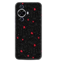 Huawei Nova 12S Kılıf Boutique Baskılı Resimli Siyah Kalp ve Ok Pcode -064