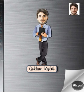 Kişiye Özel Erkek Ahşap Magnet -17