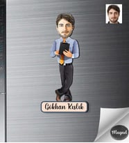 Kişiye Özel Erkek Ahşap Magnet -17