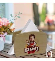 BK Gift Kişiye Özel Erkek Barbekü Chef Karikatürlü Lüks Ahşap Peçetelik-1