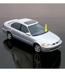 Honda Civic 1995-2000 Ön Cam Sol Sürücü Tarafı Silecek Kolu (Siyah)