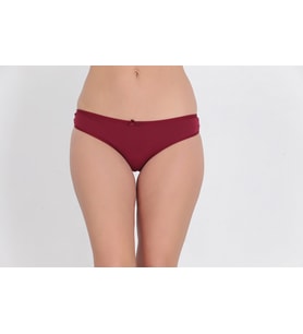 Arkası Dantelli Düşük Bel Slim Külot Bordo